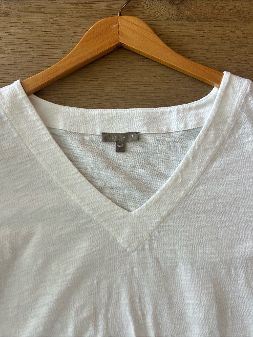 Lilla P White Elbow Length Cuff Sleeve Tee - Picture 3 of 5